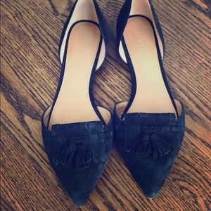J Crew Black Suede Flats